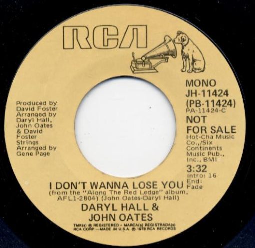 Daryl Hall & John Oates - I Don't Wanna Lose You (7", Mono, Promo) (Near Mint (NM or M-))