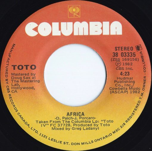 Toto - Africa (7", Single) (Near Mint (NM or M-))