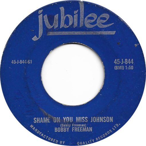 Bobby Freeman - Shame On You Miss Johnson (7", Single) (Near Mint (NM or M-))