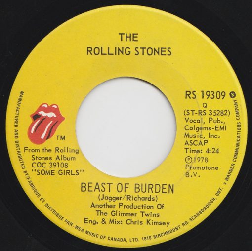 The Rolling Stones - Beast Of Burden (7") (Near Mint (NM or M-))