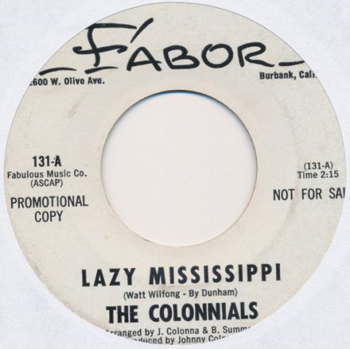 The Colonnials - Lazy Mississippi (7", Single, Promo) (Very Good Plus (VG+))