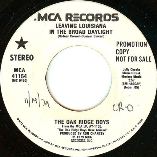 The Oak Ridge Boys - Leaving Louisiana In The Broad Daylight (7", Promo) (Very Good Plus (VG+))