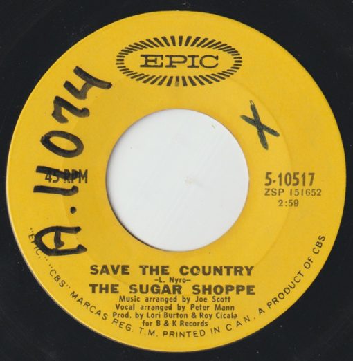 The Sugar Shoppe - Save The Country (7", Single) (Near Mint (NM or M-))