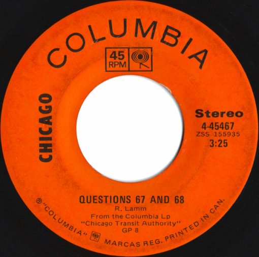 Chicago (2) - Questions 67 And 68 / I'm A Man (7", Single) (Near Mint (NM or M-))