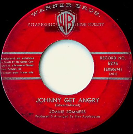 Joanie Sommers - Johnny Get Angry (7", Single) (Near Mint (NM or M-))