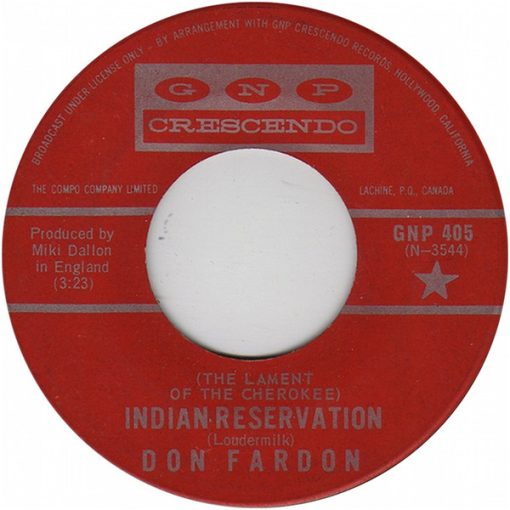 Don Fardon - (Lament Of The Cherokee) Indian Reservation (7") (Near Mint (NM or M-))