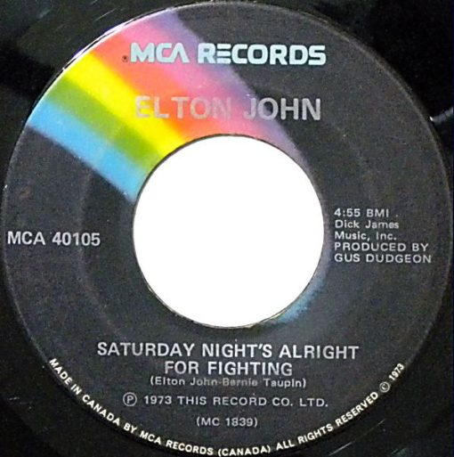 Elton John - Saturday Night's Alright For Fighting (7", Single) (Near Mint (NM or M-))