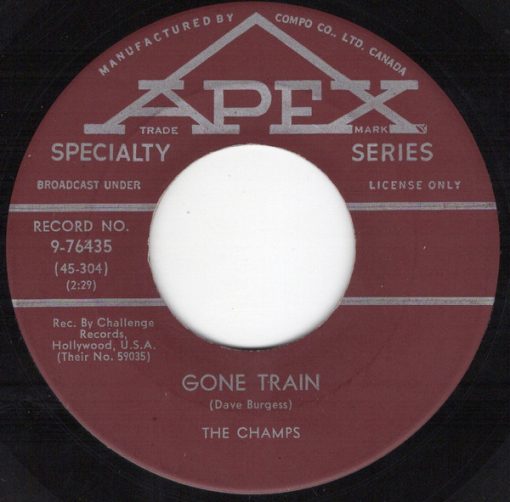 The Champs - Gone Train (7", Single) (Near Mint (NM or M-))