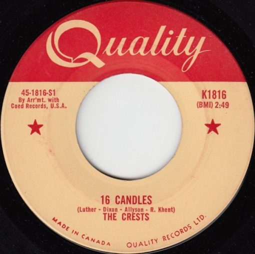 The Crests - 16 Candles / Beside You (7", Single) (Near Mint (NM or M-))