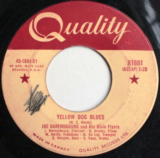 Joe Darensbourg And His Dixie Flyers - Yellow Dog Blues / Martinque (7", Single) (Very Good (VG))