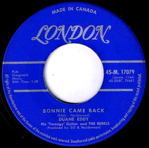 Duane Eddy And The Rebels - Bonnie Came Back / Lost Island (7", Single) (Very Good Plus (VG+))