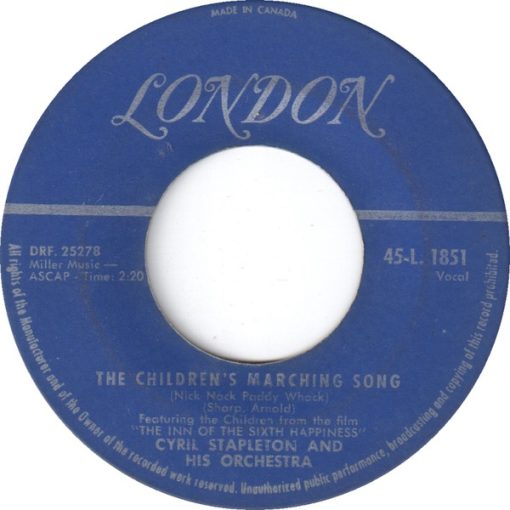 Cyril Stapleton And His Orchestra - Inn Of The Sixth Happiness / The Children's Marching Song (7") (Near Mint (NM or M-))