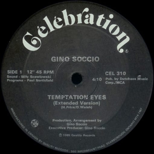 Gino Soccio - Temptation Eyes (12") (Mint (M))