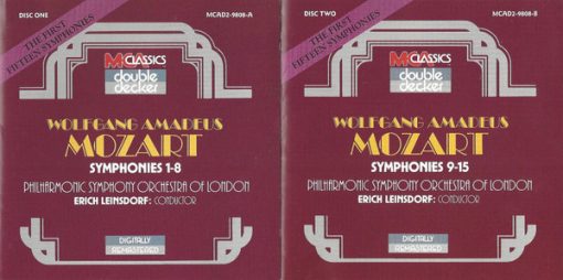 Wolfgang Amadeus Mozart – Philharmonic Symphony Of London, Erich Leinsdorf - The First Fifteen Symphonies (2xCD, Comp, RE, RM) (Near Mint (NM or M-))