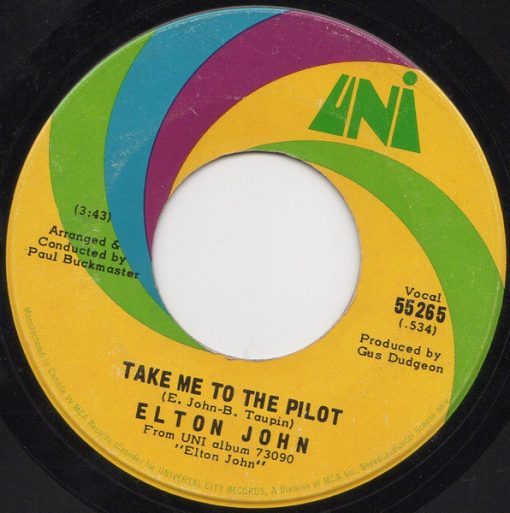 Elton John - Take Me To The Pilot (7", Single) (Near Mint (NM or M-))