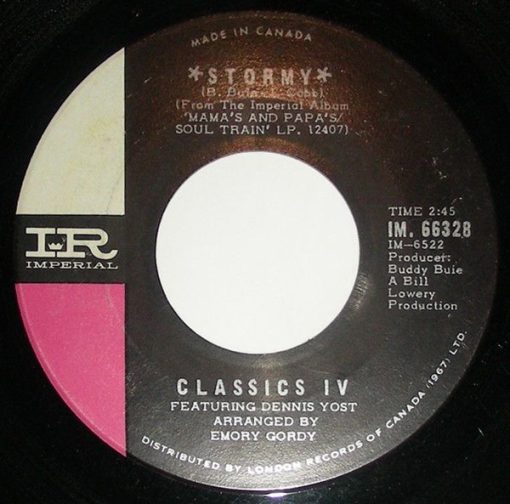 The Classics IV Featuring Dennis Yost - Stormy (7", Single) (Near Mint (NM or M-))