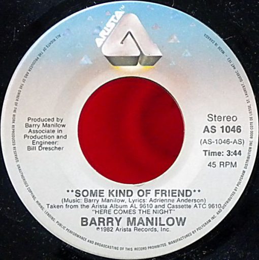 Barry Manilow - Some Kind Of Friend (7", Single) (Near Mint (NM or M-))