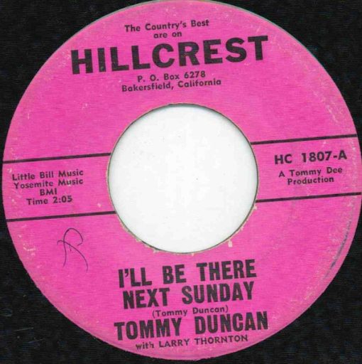 Tommy Duncan With Larry Thornton - I'll Be There Next Sunday (7", Single) (Very Good (VG))