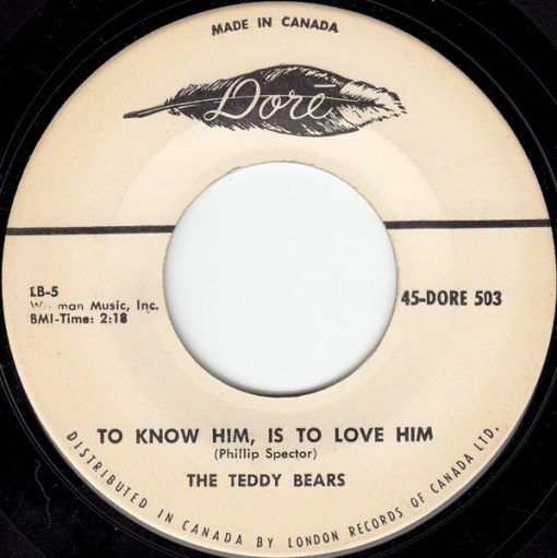 The Teddy Bears - To Know Him, Is To Love Him (7", Single) (Very Good Plus (VG+))