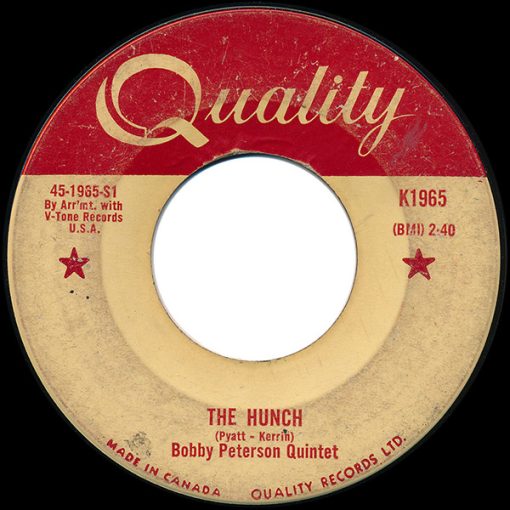 Bobby Peterson Quintet - The Hunch / Love You Pretty Baby (7", Single) (Near Mint (NM or M-))