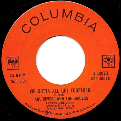 Paul Revere & The Raiders Featuring Mark Lindsay - We Gotta All Get Together (7", Single) (Near Mint (NM or M-))