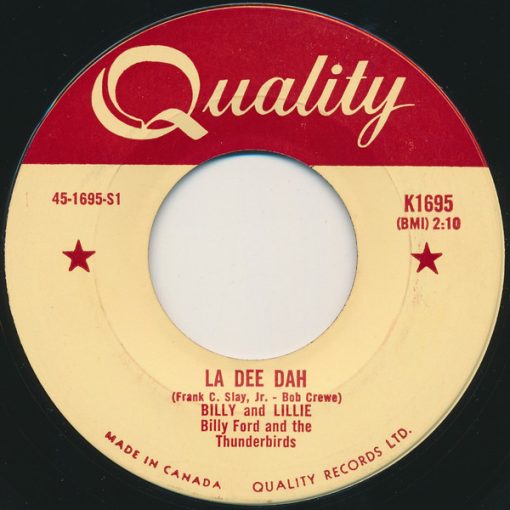 Billy & Lillie, Billy Ford And The Thunderbirds - La Dee Dah / The Monster (7", Single) (Near Mint (NM or M-))