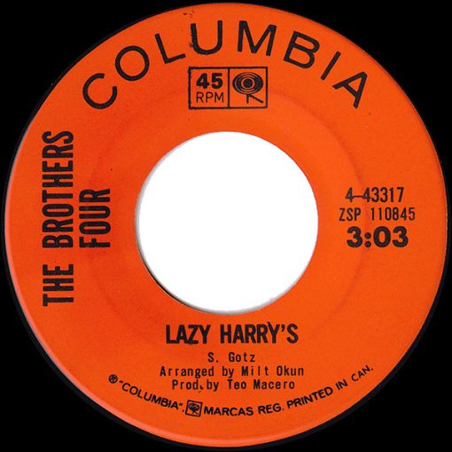 The Brothers Four - Lazy Harry's / Come Kiss Me Love (7", Single) (Very Good Plus (VG+))