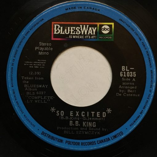 B.B. King - So Excited (7", Single) (Near Mint (NM or M-))