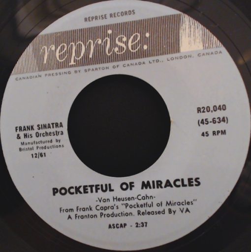 Frank Sinatra - Pocketful Of Miracles (7", Single) (Near Mint (NM or M-))