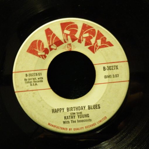 Kathy Young With The Innocents (2) - Happy Birthday Blues / Someone To Love (7", Single) (Near Mint (NM or M-))