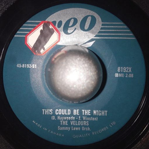 The Velours - This Could Be The Night / Hands Across The Table (7") (Very Good Plus (VG+))