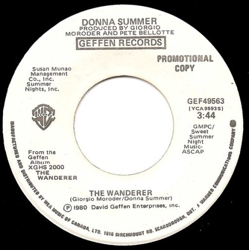 Donna Summer - The Wanderer (7", Single, Promo) (Near Mint (NM or M-))