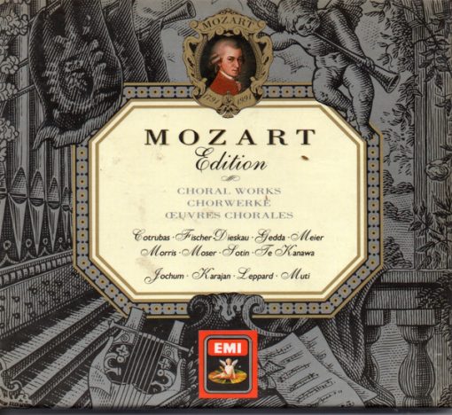 Wolfgang Amadeus Mozart, Ileana Cotrubas, Dietrich Fischer-Dieskau, Nicolai Gedda, Waltraud Meier, James Morris (5), Edda Moser, Hans Sotin, Kiri Te Kanawa, Eugen Jochum, Herbert von Karajan, Raymond Leppard, Riccardo Muti - Mozart Edition - Choral Works  (2xCD, Comp, RM + Box) (Near Mint (NM or M-))