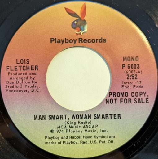 Lois Fletcher - Man Smart, Woman Smarter (7", Mono, Promo) (Very Good Plus (VG+))