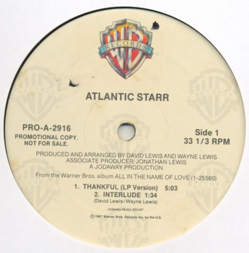 Atlantic Starr - Thankful (12", Promo) (Mint (M))