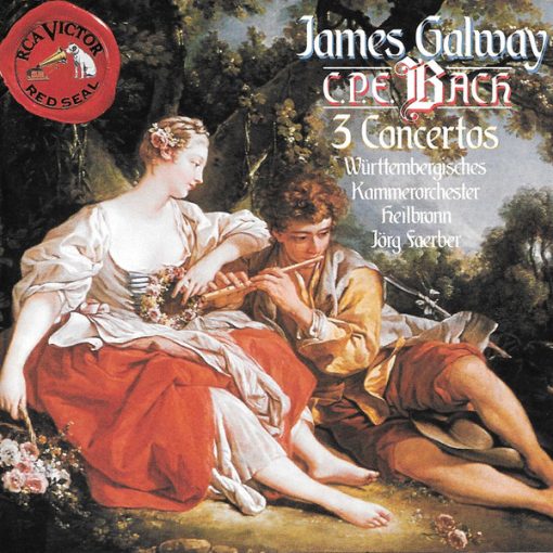 Carl Philipp Emanuel Bach - James Galway, Württembergisches Kammerorchester, Jörg Faerber - 3 Concertos (H.445 - H.438 - H.426) (CD, Album) (Near Mint (NM or M-))