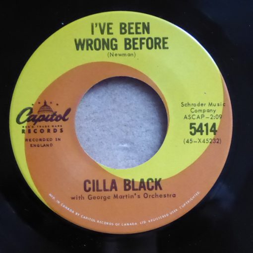 Cilla Black - I've Been Wrong Before / My Love Come Home (7", Single) (Very Good Plus (VG+))