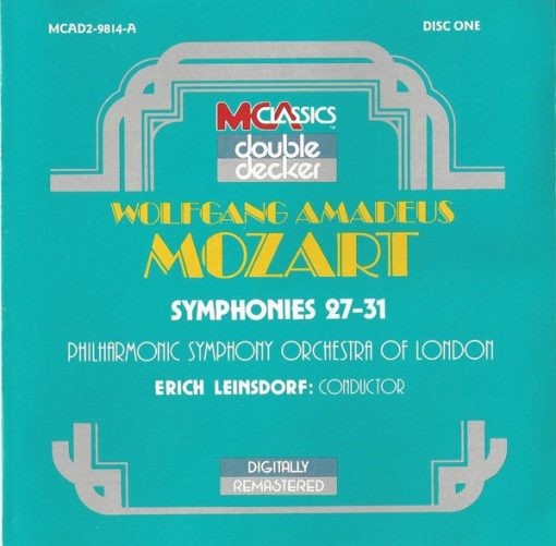 Wolfgang Amadeus Mozart – Philharmonic Symphony Of London, Erich Leinsdorf - Symphonies 27-31 | Symphonies 32-35 (2xCD, Comp, Mono, RE, RM) (Near Mint (NM or M-))