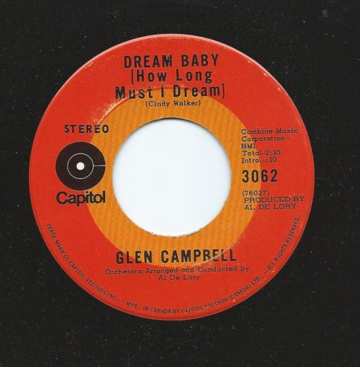 Glen Campbell - Dream Baby (How Long Must I Dream) (7") (Very Good Plus (VG+))