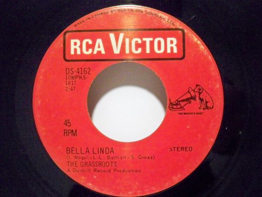 The Grass Roots - Bella Linda / Hot Bright Lights (7", Single, M/Print) (Near Mint (NM or M-))