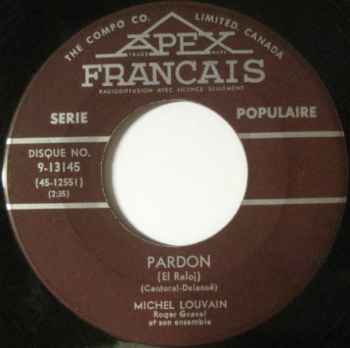 Michel Louvain - Pardon / Oh! Mon Bonheur (7", Single) (Near Mint (NM or M-))