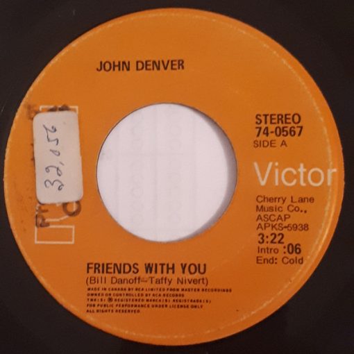 John Denver - Friends With You (7", Single) (Near Mint (NM or M-))