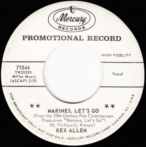 Rex Allen - Marines, Let's Go / Heartaches Of A Fool (7", Single, Promo) (Very Good Plus (VG+))