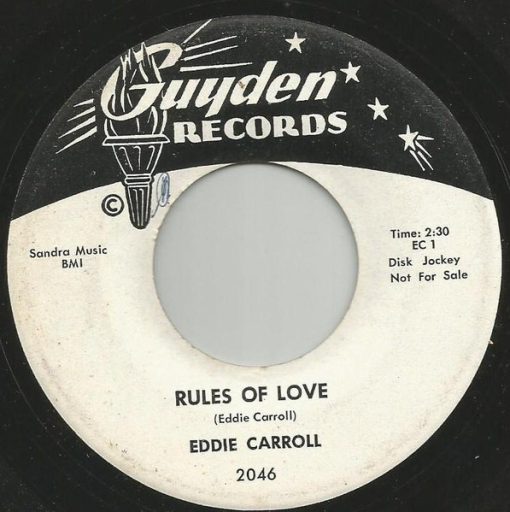 Eddie Carroll - Rules Of Love / Gone From Me (7", Promo) (Fair (F))