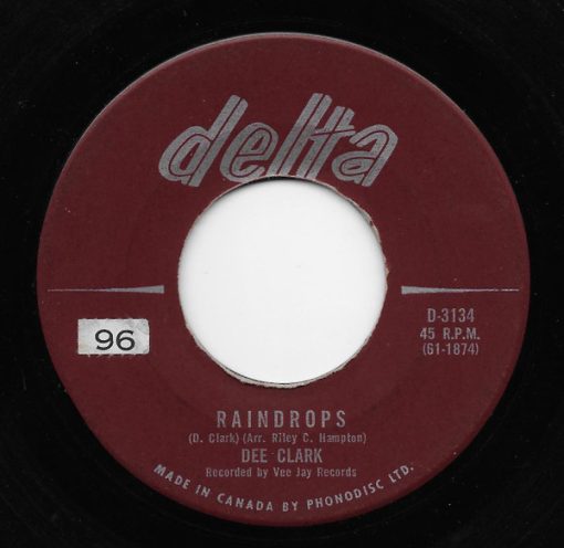 Dee Clark - Raindrops / I Want To Love You (7", Single) (Near Mint (NM or M-))