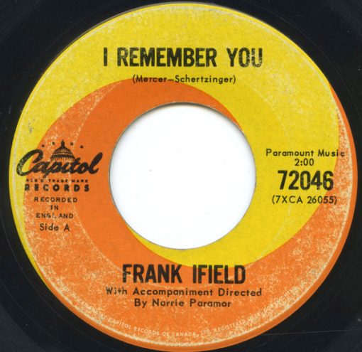 Frank Ifield - I Remember You / I Listen To My Heart (7", Single) (Very Good Plus (VG+))