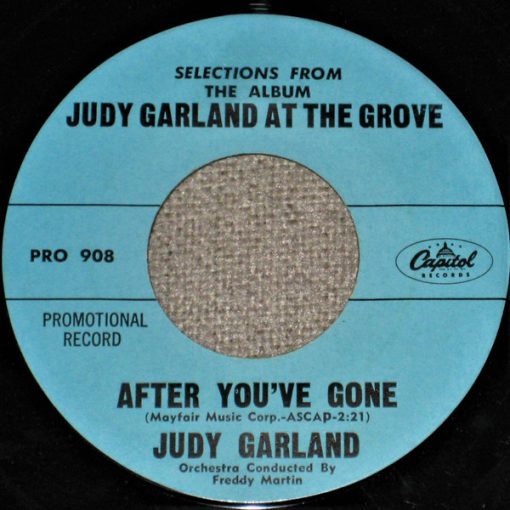 Judy Garland - Selections From The Album Judy Garland At The Grove (7", Single, Promo) (Very Good Plus (VG+))