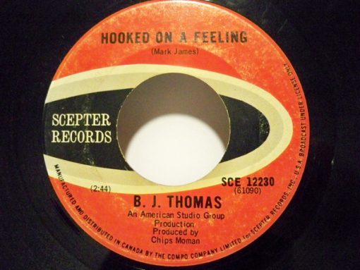 B.J. Thomas - Hooked On A Feeling (7", Single) (Near Mint (NM or M-))