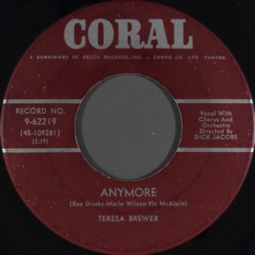 Teresa Brewer - Anymore (7") (Near Mint (NM or M-))