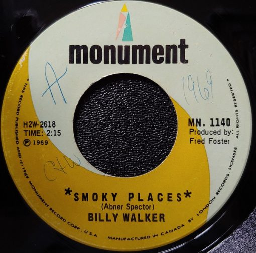 Billy Walker - Smoky Places / Elusive Butterfly (7") (Near Mint (NM or M-))